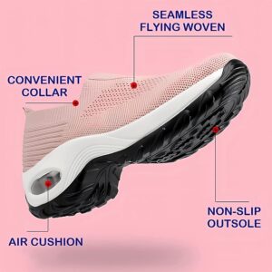 Womens Sneakers-Air Go-Walk Air Cushion Trainers, 2023 New Women's Orthopedic Platform Arch Walking Sneakers, Air Cushion Slip-On Motion Orthotic Shoes for Women Arch Support Diabetic (Blue, adult, women, numeric_9_point_5, numeric, us_footwear_size_syste