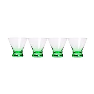 Altamatic Stemless Colored Cocktail Glasses (Blue) | Martinis, Margaritas, any Drink | Bar, Table, or Party | Great Gift | Choice of Four Cool Colors | Easy-to-Hold, Hard-to-Spill, Dishwasher-Safe