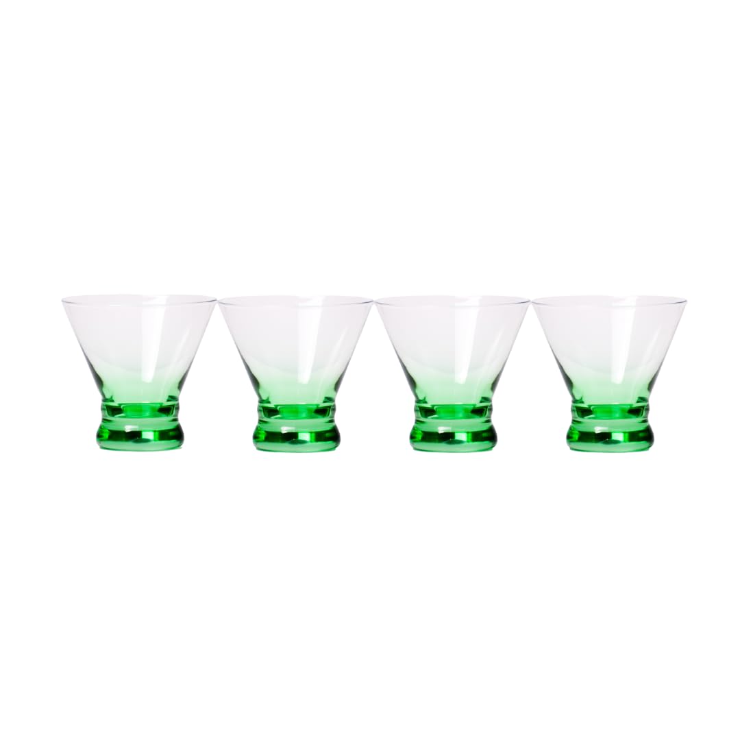 Altamatic Stemless Colored Cocktail Glasses (Blue) | Martinis, Margaritas, any Drink | Bar, Table, or Party | Great Gift | Choice of Four Cool Colors | Easy-to-Hold, Hard-to-Spill, Dishwasher-Safe