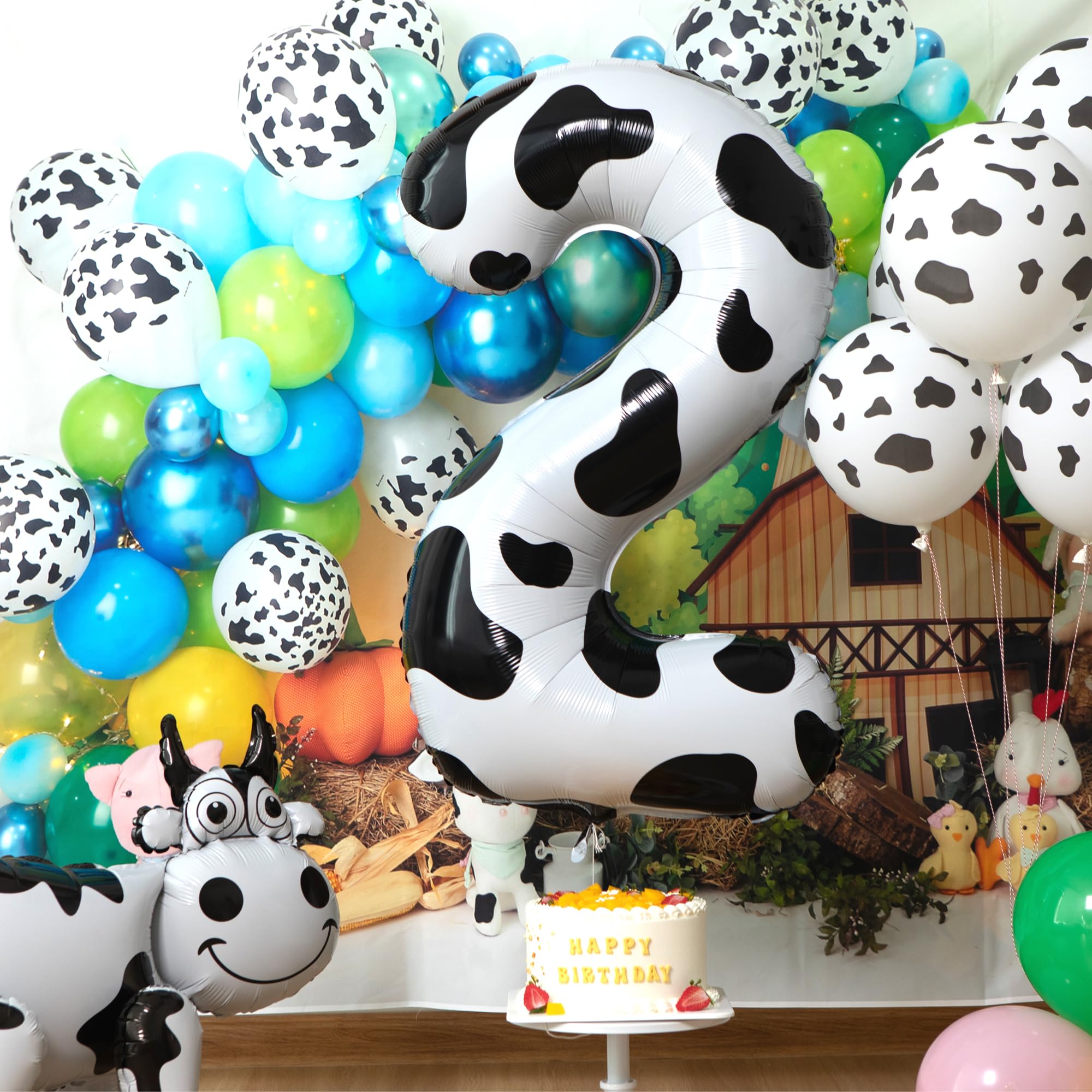 Cow Print Balloon Birthday Decorations Supplies,40 inch Number 1 Balloon | Cowgirl Theme Number Balloons for 1st Birthday Party | Farm Barn Decor for kids