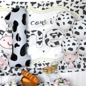 Cow Print Balloon Birthday Decorations Supplies,40 inch Number 1 Balloon | Cowgirl Theme Number Balloons for 1st Birthday Party | Farm Barn Decor for kids