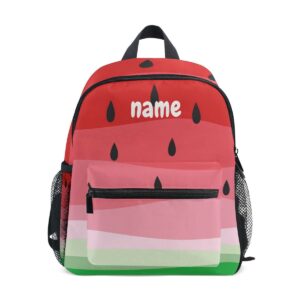 glaphy custom kid's name backpack, watermelon fruits toddler backpack for daycare travel personalized name preschool bookbag for boys girls