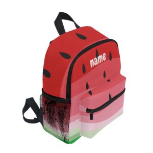 Glaphy Custom Kid's Name Backpack, Watermelon Fruits Toddler Backpack for Daycare Travel Personalized Name Preschool Bookbag for Boys Girls