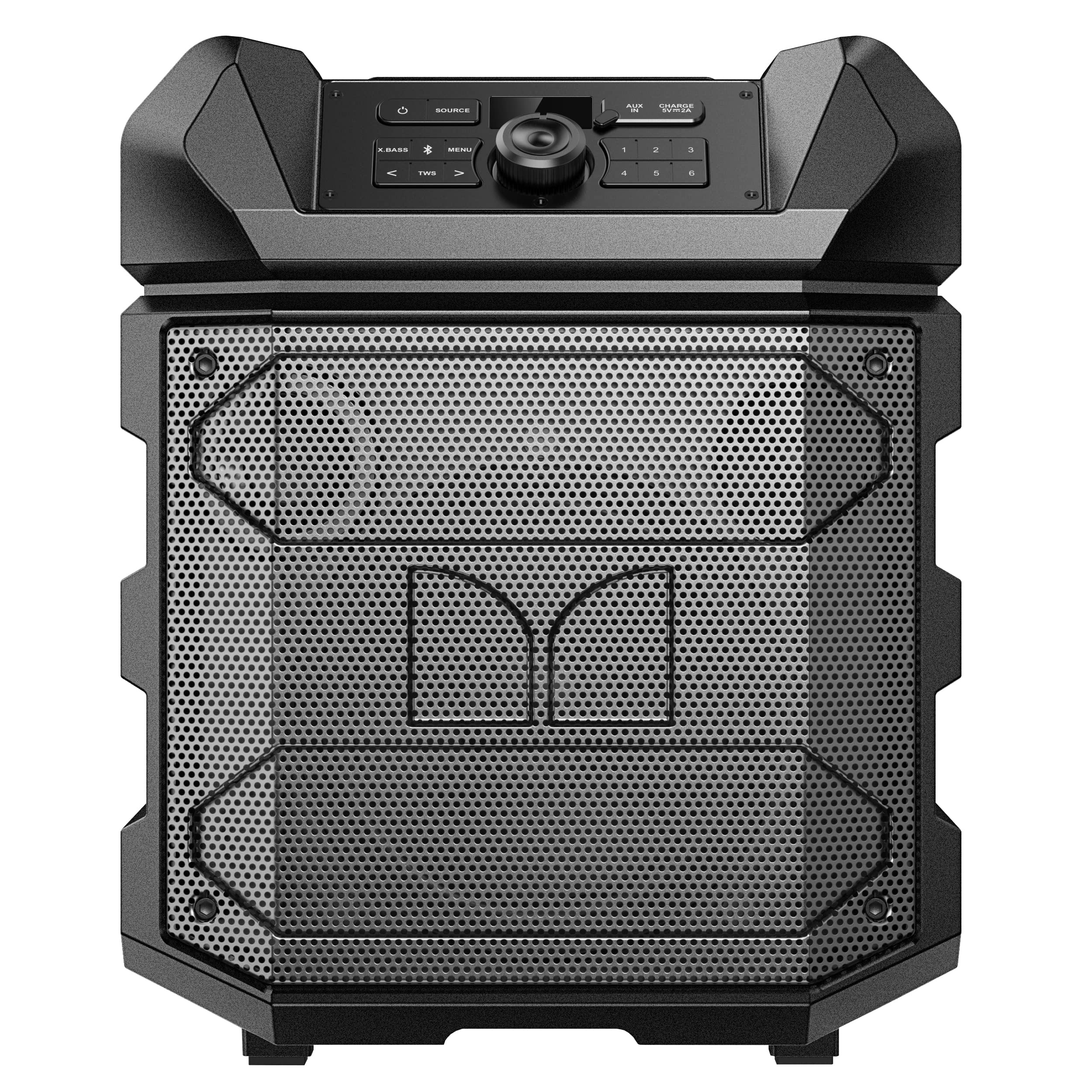 Monster Rockin’ Roller 4MAX | 100W Indoor/Outdoor Portable Bluetooth Speaker, Water Resistant | Up to 25 Hours Playtime, Karaoke Microphone, Telescoping Handle, Wheels, FM Radio, & USB Charging