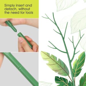 6 Pack Plant Support Stakes for Indoor Plants, 39.37 Inch Twig Plant Sticks with Orchid Clips Twist Ties and Plant Ties for House Potted Monstera Plants, Plastic Branches Support Structures, Green