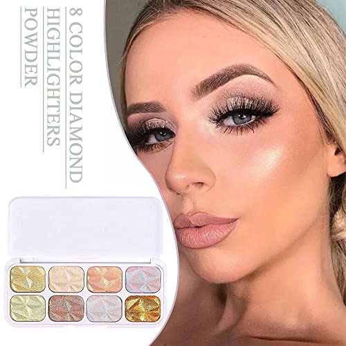 8 Colors Highlighter Makeup Palette for Face Highlighters & Luminizers iluminadores de maquillaje profesional Gold Cheek Diamond Shimmer Stick