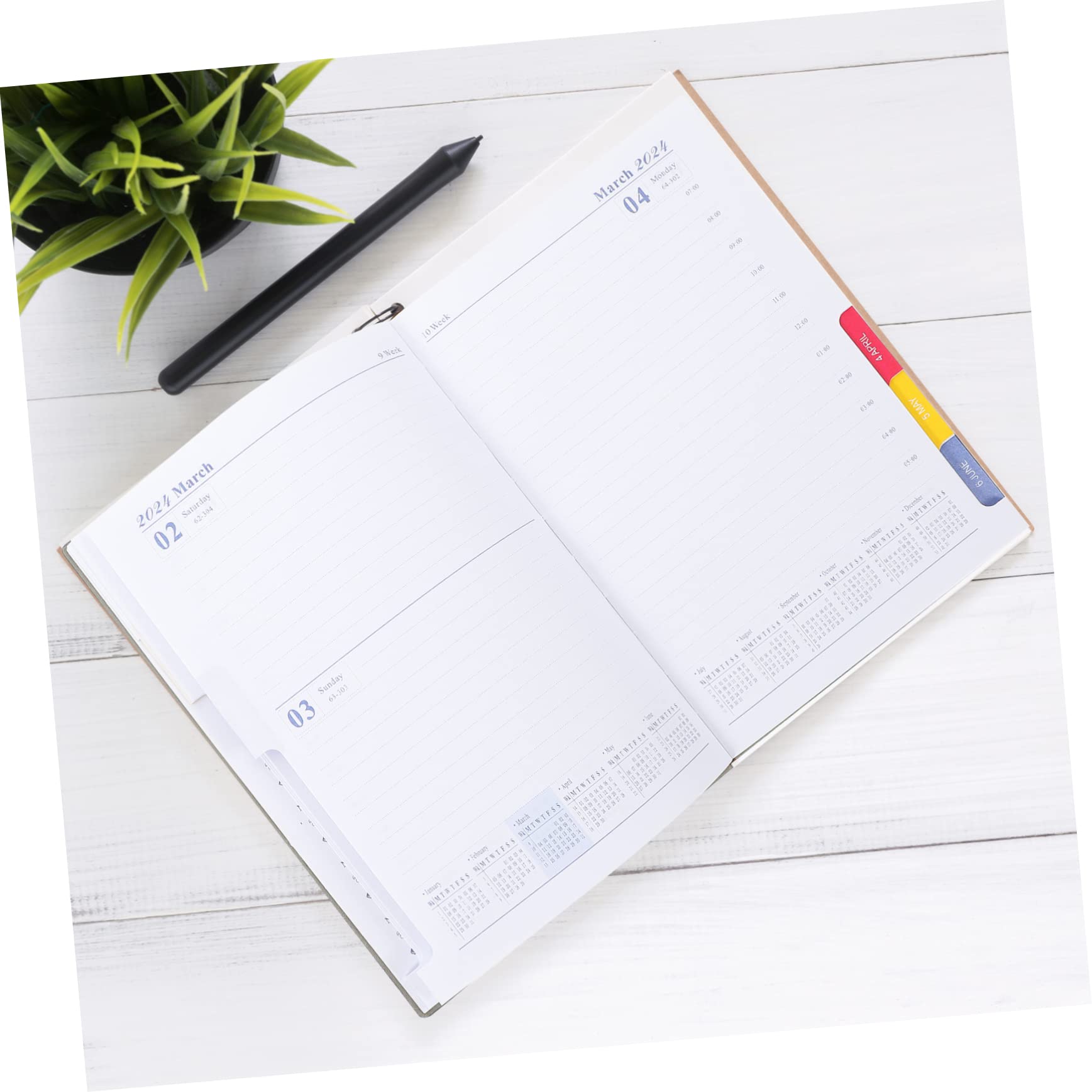 NUOBESTY 2023 Daily Planner 2024 Agenda Book Multifunction Paper Office Schedule Spring Notebook