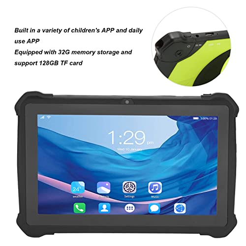 Childrens Tablet, Kids Tablet 7in IPS HD Large Screen 5GWIFI Dual Band 100‑240V Support 128GB TF Card for Home (US Plug)