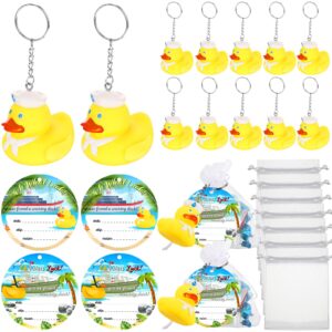 kigeli 72 pcs duck tag cruise kits includes 24 cruising rubber duck keychains 24 duck tags 24 organza bags for ducking game cruise ships hiding carnival sailing party favor supplies