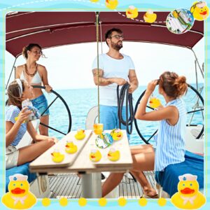 Kigeli 72 Pcs Duck Tag Cruise Kits Includes 24 Cruising Rubber Duck Keychains 24 Duck Tags 24 Organza Bags for Ducking Game Cruise Ships Hiding Carnival Sailing Party Favor Supplies