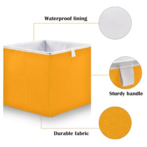 Joisal Marigold Printed Storage Baskets, Collapsible Storage Cubes with Handles for Home Organization, Storage Bins for Clothes