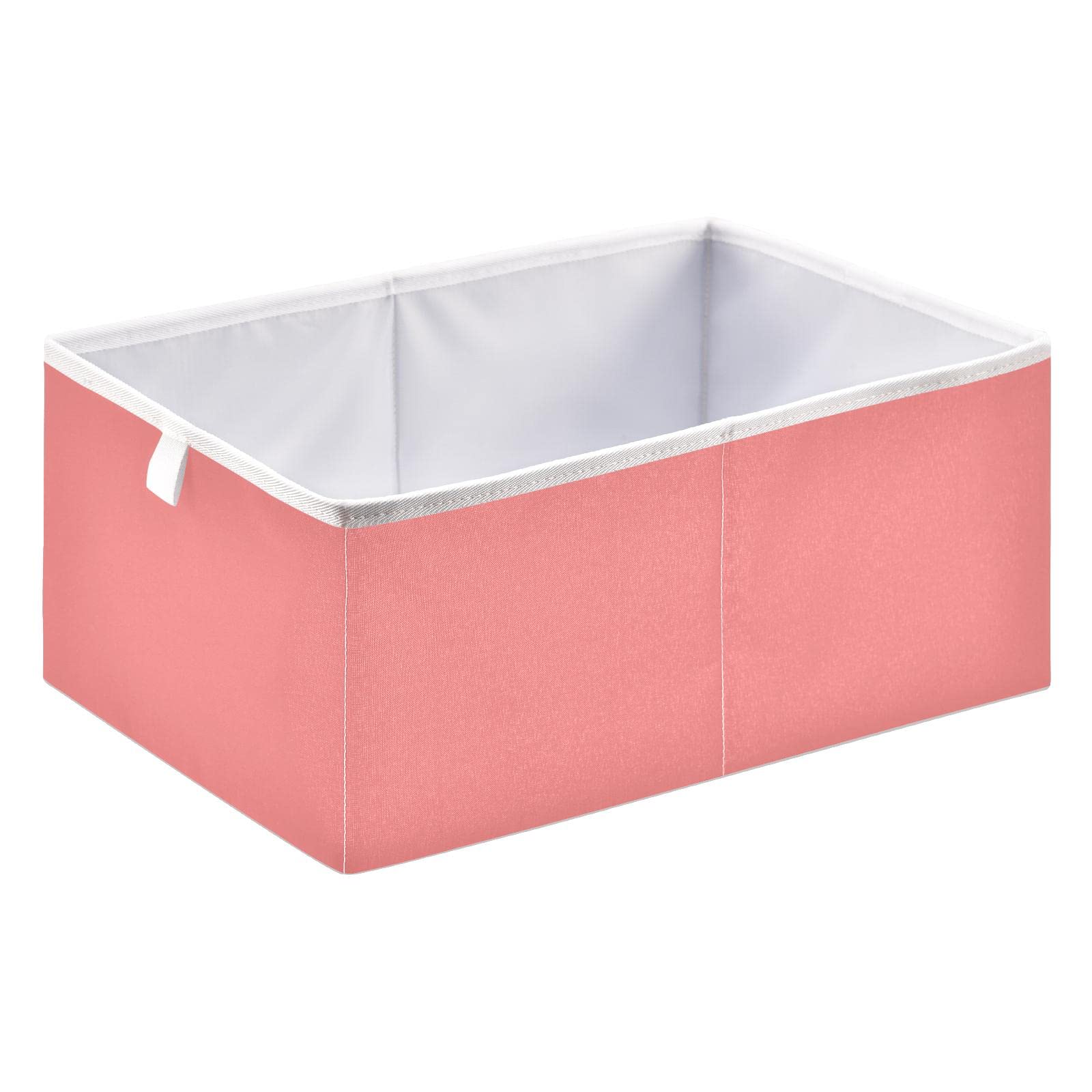 Joisal Light Coral Storage Boxes, Collapsible Storage Containers with Full Print Design for Home Organization, Closet Baskets and Bins for Shelves