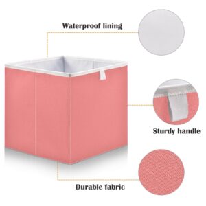 Joisal Light Coral Storage Boxes, Collapsible Storage Containers with Full Print Design for Home Organization, Closet Baskets and Bins for Shelves