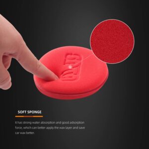 SPTA 10Pcs Foam Wax Applicator Pads, 4inch Hand Wax Pad(Red), Soft Car Detailing Sponges,Supreme Shine Pad, for Car Cleaning, for Car Detail Cleaning, Waxing pad