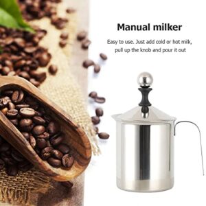 Gravy Boat 400/ML Stainless Steel Manual Milk Frother Milk Foam Frothing Coffee Pitcher Mesh Coffee Foamer Creamer Sauce Jug