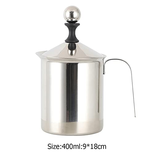 Gravy Boat 400/ML Stainless Steel Manual Milk Frother Milk Foam Frothing Coffee Pitcher Mesh Coffee Foamer Creamer Sauce Jug