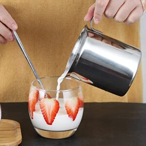 Gravy Boat 400/ML Stainless Steel Manual Milk Frother Milk Foam Frothing Coffee Pitcher Mesh Coffee Foamer Creamer Sauce Jug