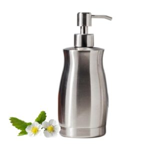 zebeyima brushed stainless steel countertop soap dispenser rust and leak resistant hand soap pump with funnel for kitchen countertops and bathroom dispensers (13.5 oz/400 ml)…
