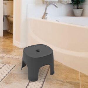 Bathroom Stool Shower Stable Multifunctional Comfortable Lightweight Potty Stool Under Desk for Living Room Bedroom Apartment Bedside, Black