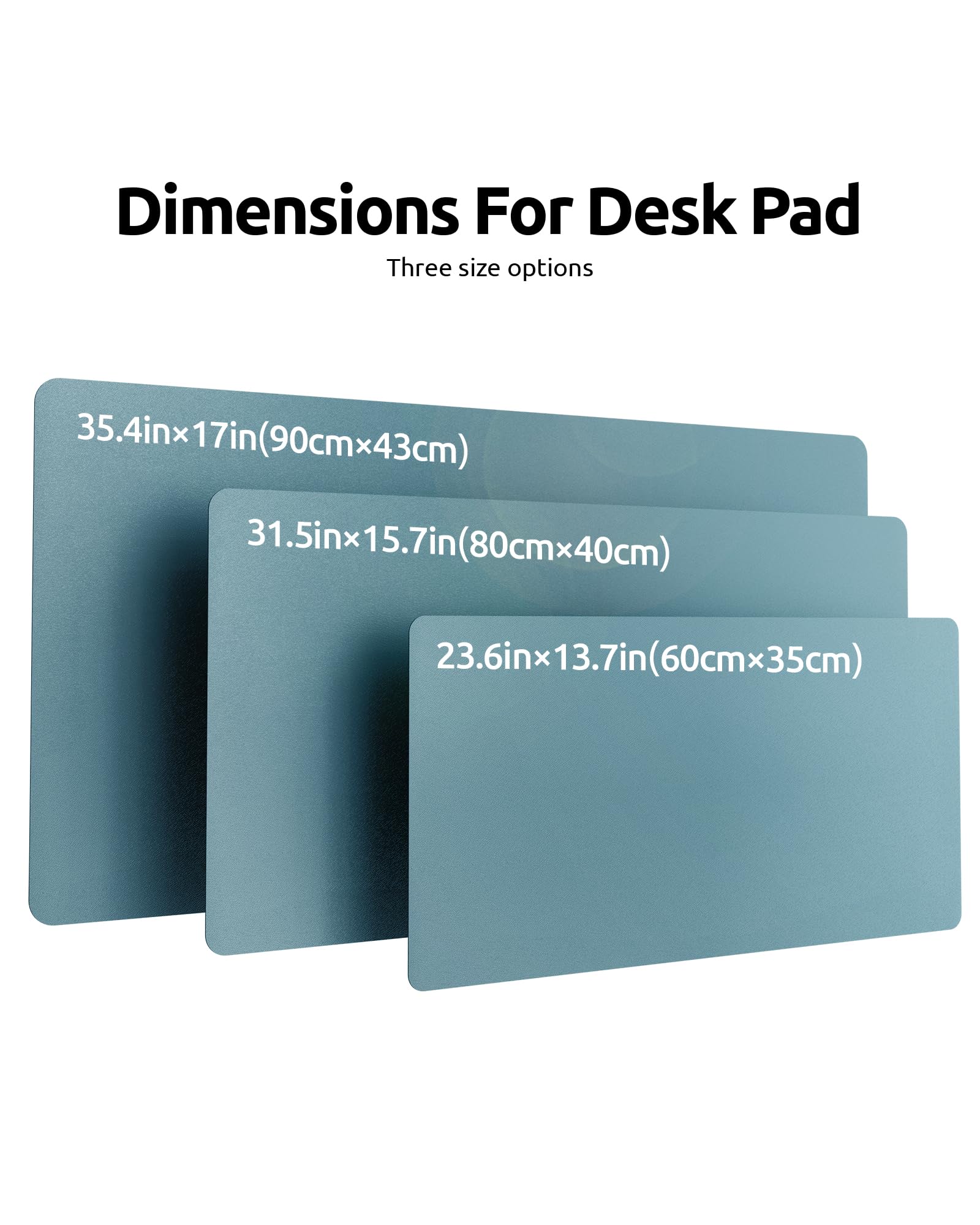 YSAGi Dual-Sided Leather Desk Pad, Office Desk Mat, PU Leather Desktop Protector, Large Mouse Pad, Laptop Desk Pad, Waterproof Desk Writing Pad for Office and Home (23.6" x 13.8", Blue+Grey)