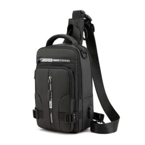 kollsvein waterproof sling crossbody shoulder bag for men, motorcycle backpack tactical chest bag for travel hiking