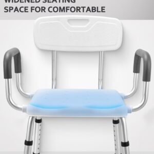 Sangohe Shower Chair for Inside Shower - Heavy Duty Shower Seat with Armrest and Back - Shower Chair for Elderly Adults - Shower Seats for Elderly - Shower Chair for Bathtub, 796B