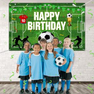 Soccer Party Decorations, 70.8 * 45in Soccer Birthday Banner Backdrop Soccer Theme Background for Soccer Birthday Party Decorations