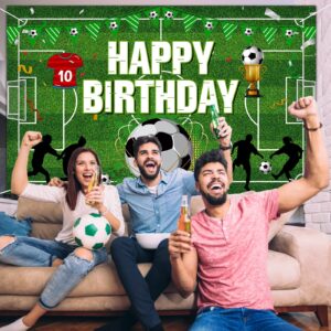 Soccer Party Decorations, 70.8 * 45in Soccer Birthday Banner Backdrop Soccer Theme Background for Soccer Birthday Party Decorations