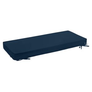 sutteles double piping bench cushion,resistant bench cushions for outdoor furniture,with non-slip ties and removable cover,for patio/piano bench cushion (45x18x3, nav blue)