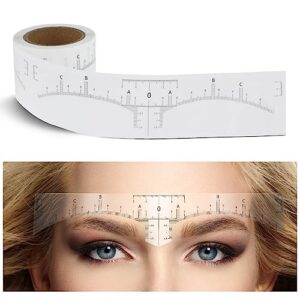 1 roll (50pcs) eyebrow ruler stencils - abeillo disposable brow ruler sticker, microblading eyebrow template, brow measuring shaper tool, eyebrow mapping tool for tattooing