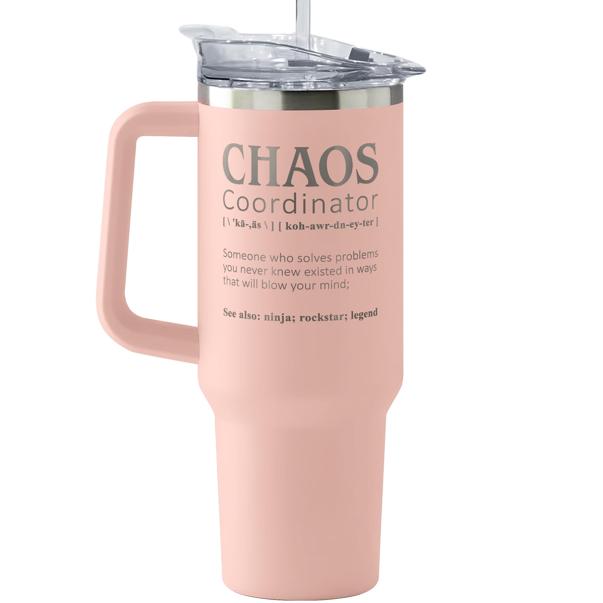 Thank You Gifts for Women, Boss, Coworker, Manager, Office, Teacher - Chaos Coordinator Gifts, Boss Lady Gifts - Administrative Professional Day Gifts - Teacher Appreciation Gifts - 40 Oz Tumbler