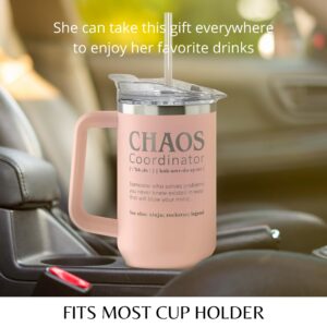 Thank You Gifts for Women, Boss, Coworker, Manager, Office, Teacher - Chaos Coordinator Gifts, Boss Lady Gifts - Administrative Professional Day Gifts - Teacher Appreciation Gifts - 40 Oz Tumbler