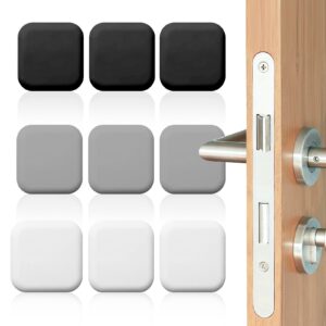 9 pcs wall door stopper, door stoppers wall protector from furniture, door knob wall protector,1.77" strong adhesive square door stoppers for wall, door knob guard for home, office, school
