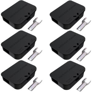 mouse stations with keys 6 pack, keyless design and key required mouse stations, mice stations, keeps children and pets safe indoor & outdoor, black