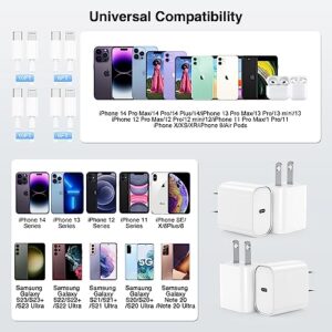 for iPhone Charger Fast Charging MFi Certified USB C for iPhone Charger Block with iPhone Charging Cord 4Pack USBC Lightning Cables for iPhone 14/13/12/11/X/SE/8/7/Pro Max/Pro/Mini/Plus