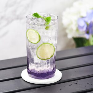 CREATIVELAND Solid Color Drinking Glasses Set of 6, 13.5 OZ Wind-blown Ripples Glass Tumbler Glassware for Water, Juice, Different Options for Home, Restaurant, Hotel, Bar,Purple