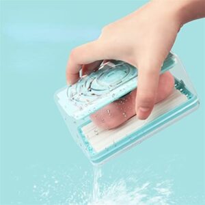 INKSKI Square Soap Travel Case Hands Free Foaming Soap Box Multifunctional Household Draining Antiskid Laundry Soap Storage Box