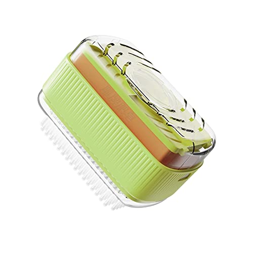 INKSKI Square Soap Travel Case Soap Dish with Brush Hands-Free Foaming Storage Rack (Color : Green)