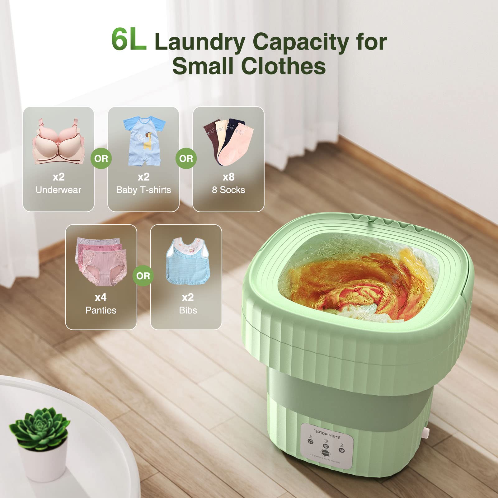 Portable Washing Machine, Mini Washing Machine Foldable Laundry Bucket,Portable Small Washer by for Socks Underwear or Small Items, Travel Business Trip or College Rooms