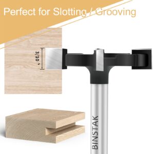 BINSTAK CNC Spoilboard Surfacing Router Bit 1/4 Inch Shank, Extra Large 1-1/2 Inch Cutting Diameter, Slab Flattening Router Bit Planing Bit Wood Planing Bit Dado Planer Bit(Carbide-4 Wings)