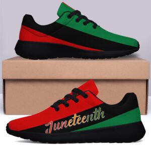 Juneteenth Shoes, Freeish Since 1865 African American Women Running Sneakers Unisex Casual Tennis Shoes Black Size 7