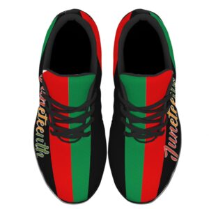 Juneteenth Shoes, Freeish Since 1865 African American Women Running Sneakers Unisex Casual Tennis Shoes Black Size 7