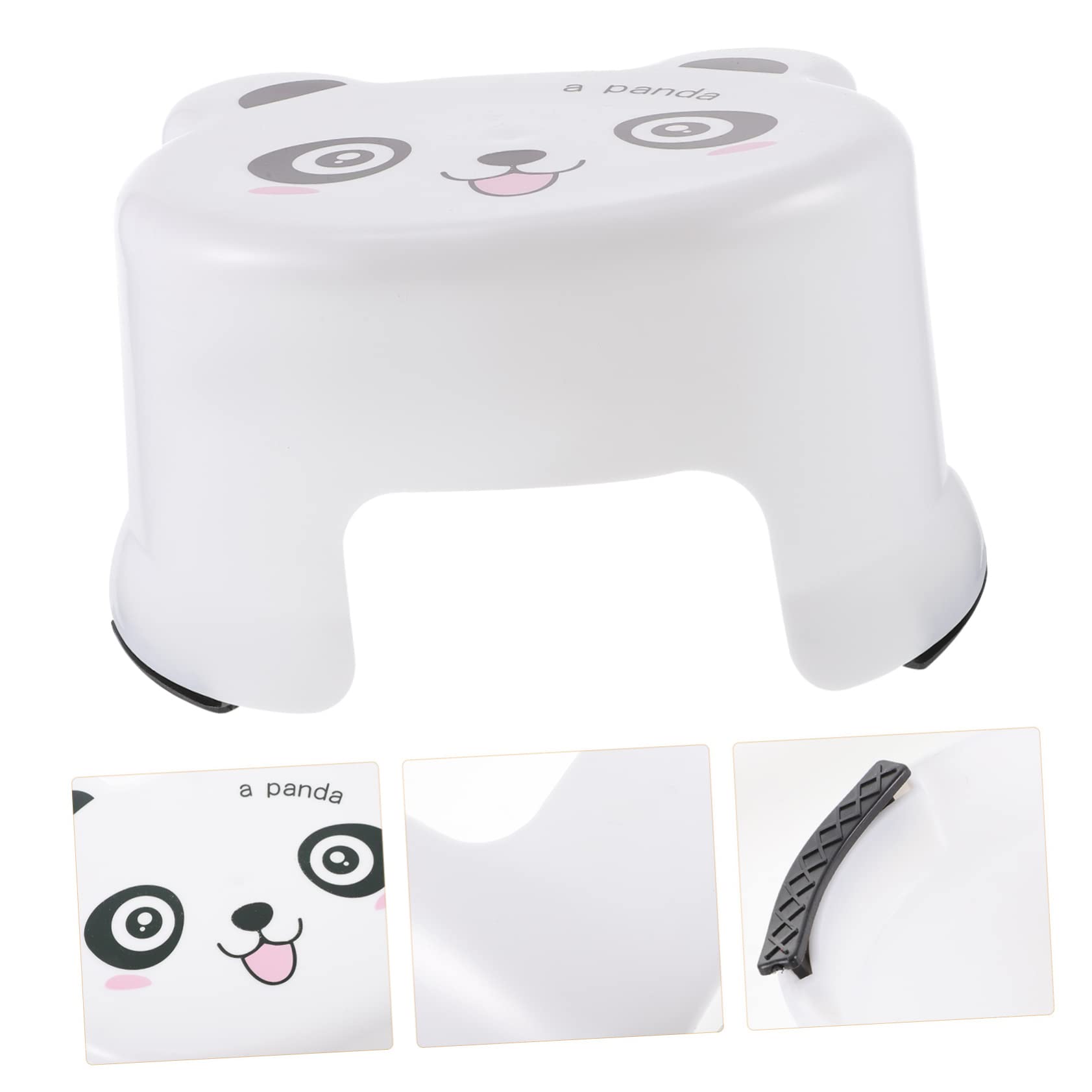 Beatifufu Cartoon Plastic Stool Baby Step Stool Toddler Stool Baby Sink Toddler Kitchen Stool Helper Bathroom Step Stool Toilet Stools Household White Bench Child Potty for Toddler