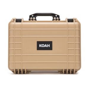 Koah Weatherproof Hard Case with Customizable Foam (18 x 14 x 7 Inch) - Tan