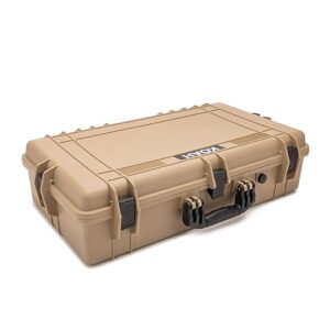 Koah Weatherproof Hard Case with Customizable Foam (28.3" x 16.9" x 7.0" Inch Outer, 25.4" x 13.7" x 6.4" Inner) - Tan