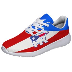 Puerto Rico Shoes Mens Womens Running Tennis Shoes Athletic Casual Puerto Rico Flag Sneakers Gifts for Friends White Size 10