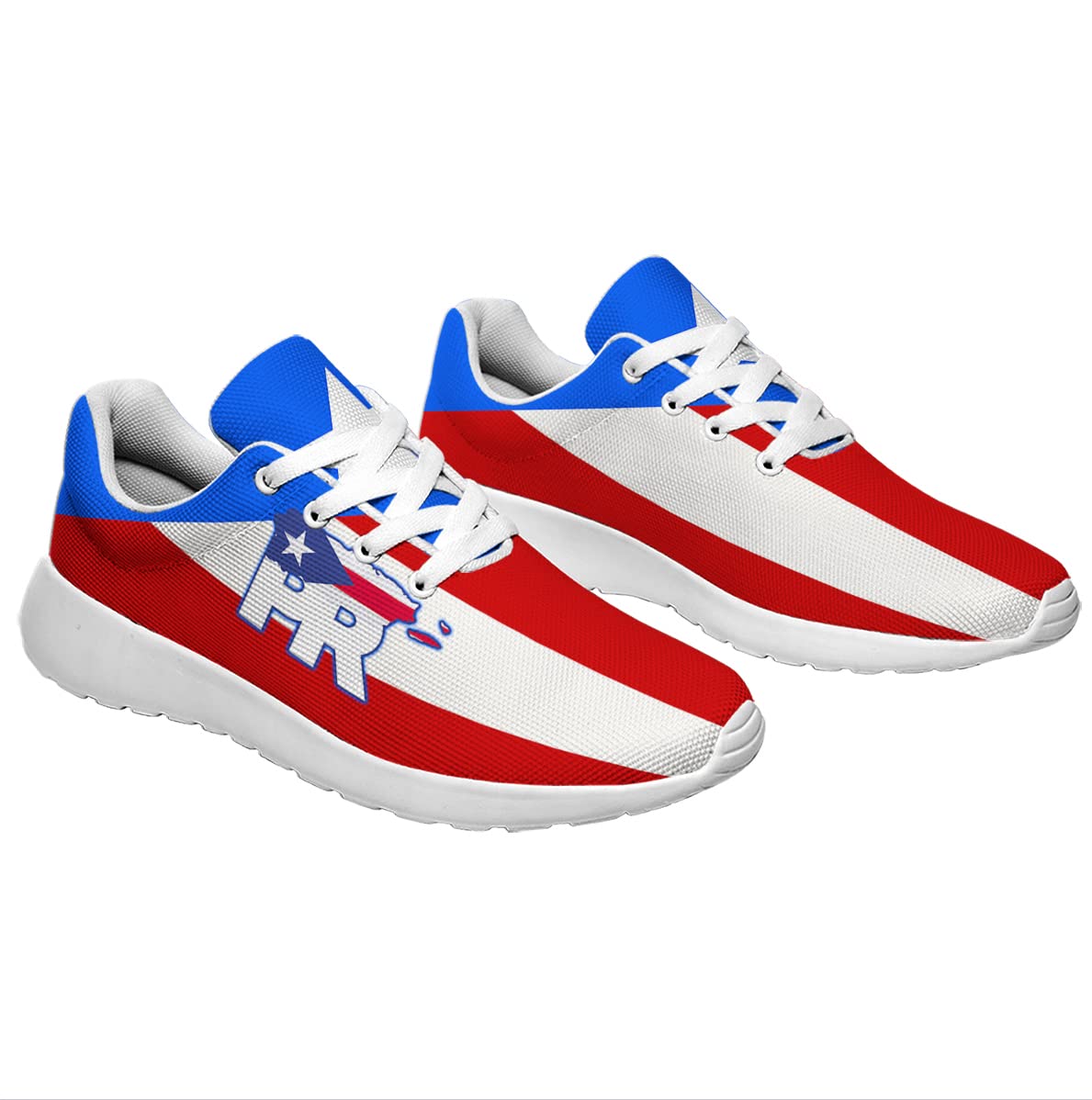 Puerto Rico Shoes Mens Womens Running Tennis Shoes Athletic Casual Puerto Rico Flag Sneakers Gifts for Friends White Size 10