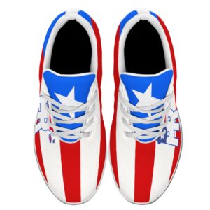 Puerto Rico Shoes Mens Womens Running Tennis Shoes Athletic Casual Puerto Rico Flag Sneakers Gifts for Friends White Size 10