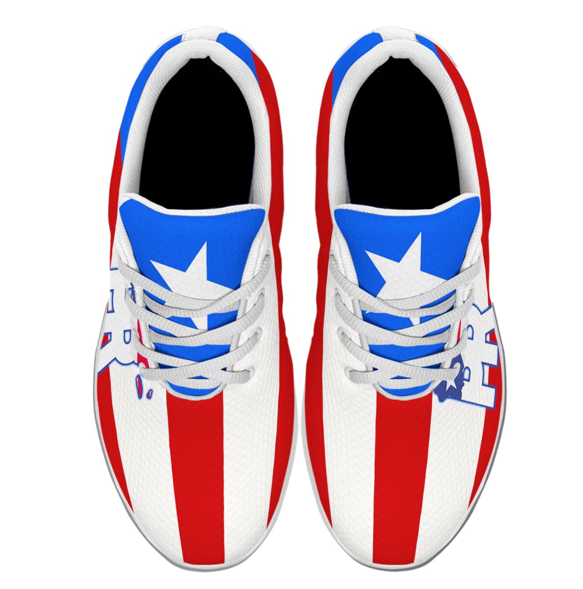 Puerto Rico Shoes Mens Womens Running Tennis Shoes Athletic Casual Puerto Rico Flag Sneakers Gifts for Friends White Size 10