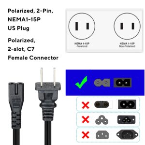 Guy-Tech 6ft AC Power Cord Cable Plug Bose Model CD-2000 Acoustic Wave Music System Series II; for Bose Acoustic Wave CD-3000 Music System Am - Fm Radio CD